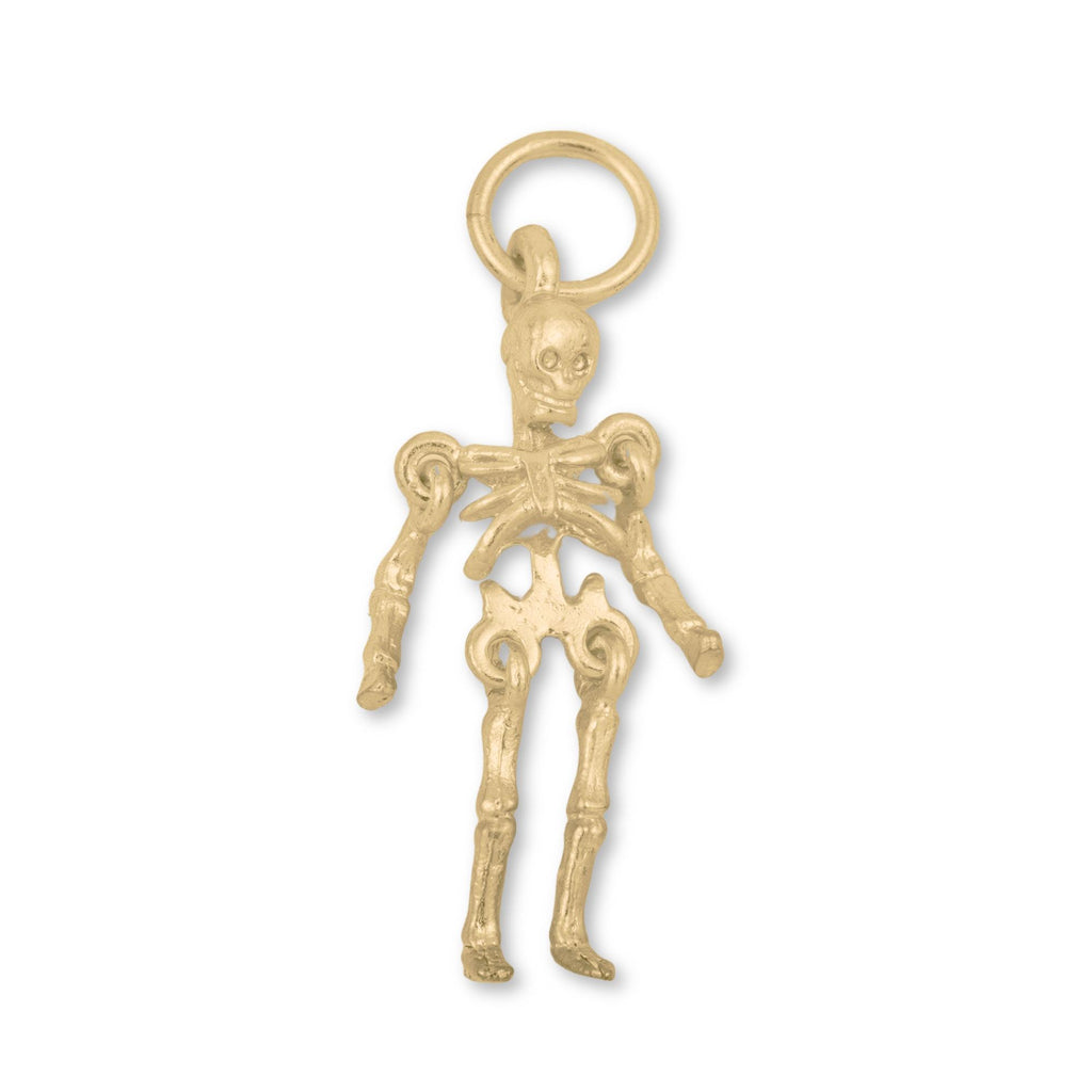 9ct Yellow Gold - Articulating Skeleton Charm
