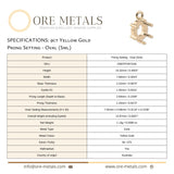 9ct Yellow Gold - Oval Prong Setting