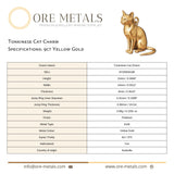 9ct Yellow Gold - Tonkinese Cat Charm