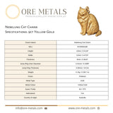 9ct Yellow Gold - Nebelung Cat Charm