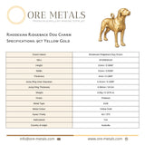 9ct Yellow Gold - Rhodesian Ridgeback Dog Charm