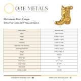 9ct Yellow Gold - Motorbike Boot Charm