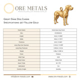 9ct Yellow Gold - Great Dane Dog Charm