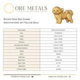 9ct Yellow Gold - Bichon Frise Dog Charm