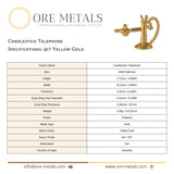 9ct Yellow Gold - Candlestick Telephone Charm