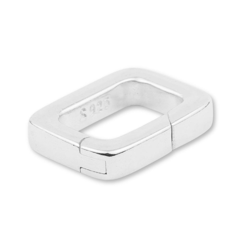 925 Sterling Silver - Square Regal Paperclip Clasp