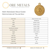 9ct Yellow Gold - Happy Anniversary Amulet Charm