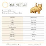 9ct Yellow Gold - Ragdoll Cat Charm