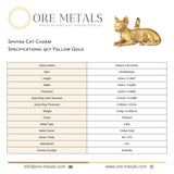 9ct Yellow Gold - Sphynx Cat Charm