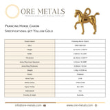 9ct Yellow Gold - Prancing Horse Charm