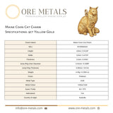 9ct Yellow Gold - Maine Coon Cat Charm