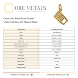 9ct Yellow Gold - Christmas Snow Sled Charm
