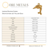 9ct Yellow Gold - Leaping Dolphin Charm