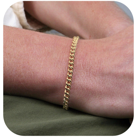 9ct Yellow Gold - Curb - Bracelet Chain