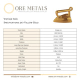 9ct Yellow Gold - Vintage Iron Charm
