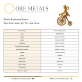 9ct Yellow Gold - Penny Farthing Rider Charm