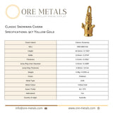 9ct Yellow Gold - Classic Snowman Charm