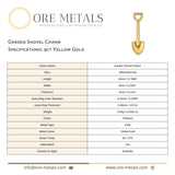 9ct Yellow Gold - Garden Shovel Charm