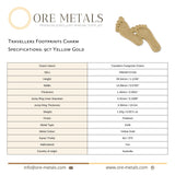 9ct Yellow Gold - Travellers Footprints Charm