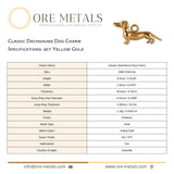 9ct Yellow Gold - Classic Dachshund Dog Charm