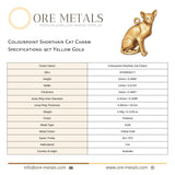 9ct Yellow Gold - Colourpoint Shorthair Cat Charm