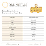 9ct Yellow Gold - Double Decker Bus Charm