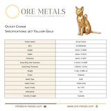 9ct Yellow Gold - Ocicat Cat Charm