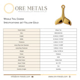 9ct Yellow Gold - Whale Tail Charm