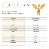 9ct Yellow Gold - Flying Dragon Charm