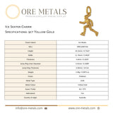 9ct Yellow Gold - Ice Skater Charm