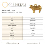 9ct Yellow Gold - Merino Sheep Charm
