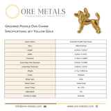 9ct Yellow Gold - Groomed Poodle Dog Charm