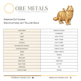 9ct Yellow Gold - Siberian Cat Charm