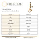 9ct Yellow Gold - Tundra Reindeer Charm