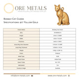 9ct Yellow Gold - Bombay Cat Charm