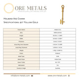 9ct Yellow Gold - Halberd Axe Charm