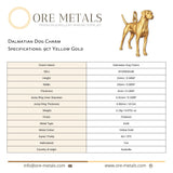 9ct Yellow Gold - Dalmatian Dog Charm
