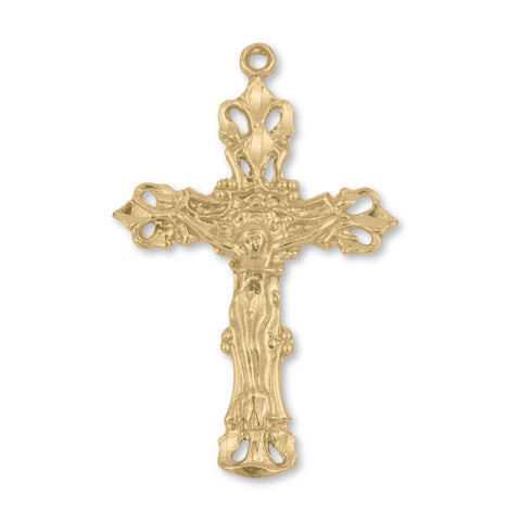 18ct Yellow Gold - Regal Crucifix Charm