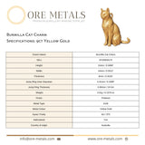 9ct Yellow Gold - Burmilla Cat Charm