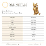 9ct Yellow Gold - Lykoi Cat Charm