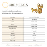 9ct Yellow Gold - Horse Drawn Carriage Charm