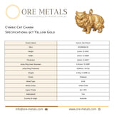 9ct Yellow Gold - Cymric Cat Charm