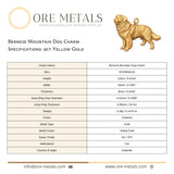 9ct Yellow Gold - Bernese Mountain Dog Charm