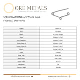 9ct White Gold - Safety Pin