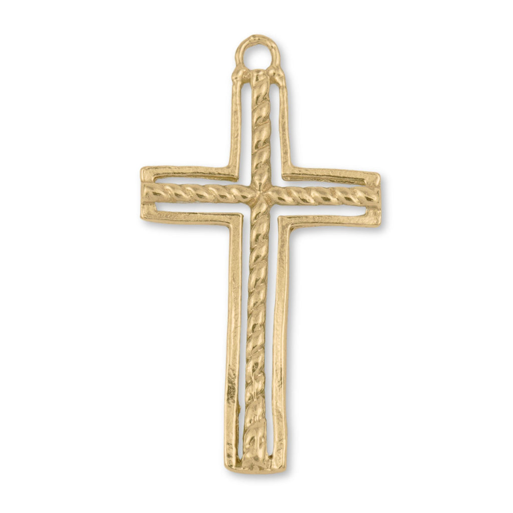 9ct Yellow Gold - Rope Crucifix Charm