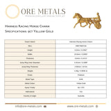 9ct Yellow Gold - Harness Racing Horse Charm