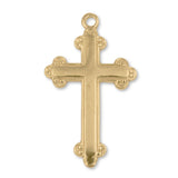 18ct Yellow Gold - Budded Crucifix Charm