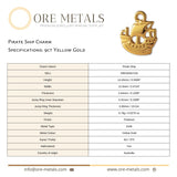 9ct Yellow Gold - Pirate Ship Charm