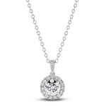 9ct White Gold - 1.05ct SI/GH - Halo Diamond Necklace