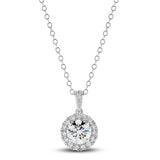 9ct White Gold - 1.05ct SI/GH - Halo Diamond Necklace